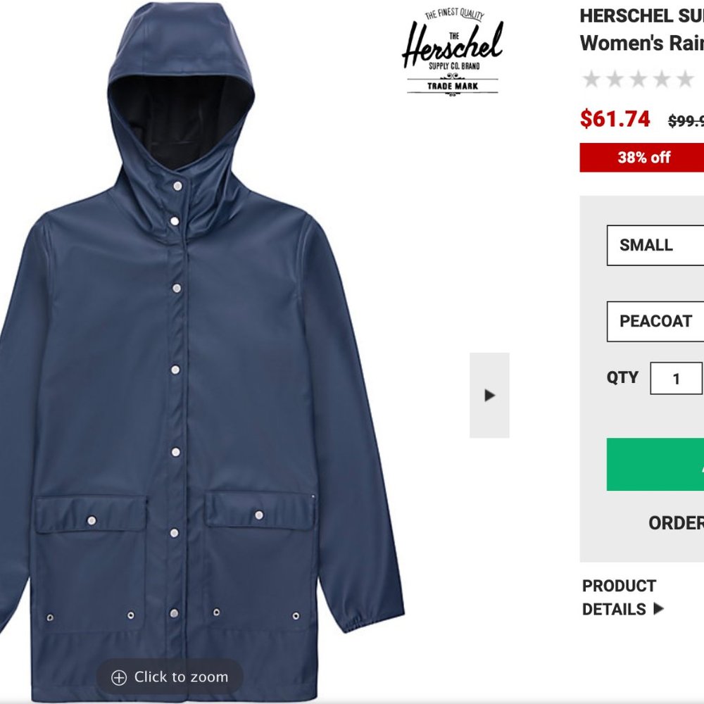 Herschel Rain Parka - Peacoat/Navy Color